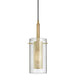 Dainolite 1LT Incandescent Pendant, Aged Brass w/ Clear Glass - Renoz