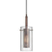 Dainolite 1 Light Pendant, Oil Brushed Bronze, Clear Glass / Steel Mesh - Renoz