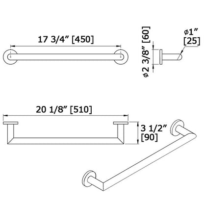 Laloo Straight Grab Bar 3218