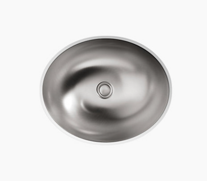 Kohler Bachata Drop-In/Undermount Bathroom Sink With Luster Finish, No Overflow