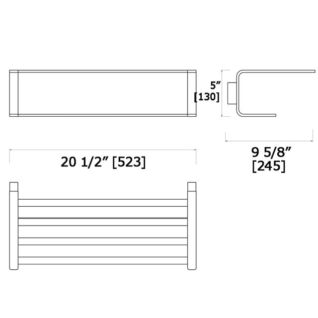 Laloo Towel Shelf With Single Bar 3462