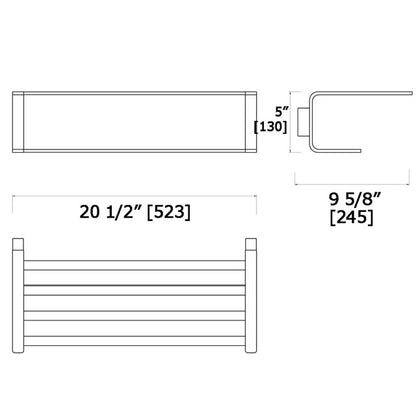 Laloo Towel Shelf With Single Bar 3462