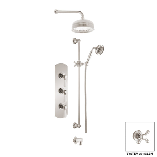 Ensemble de douche Aquadesign Products (Colonial 3711CL) - Nickel brossé