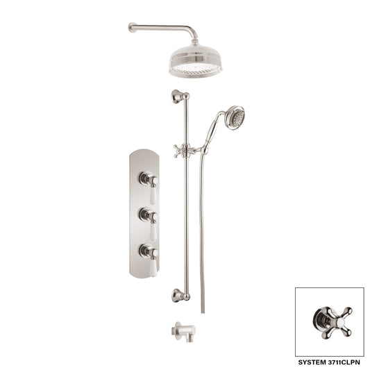 Ensemble de douche Aquadesign Products (Colonial 3711CL) - Nickel poli