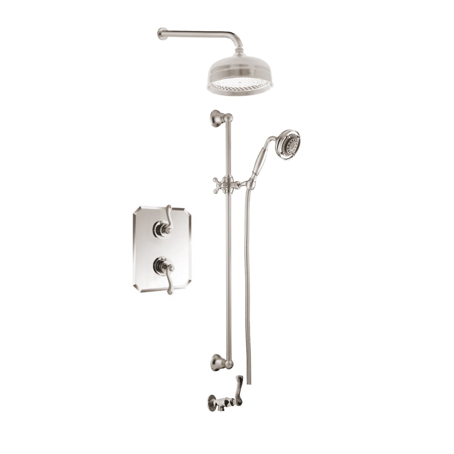 Ensemble de douche Aquadesign Products (Classique 37CLAS), nickel brossé