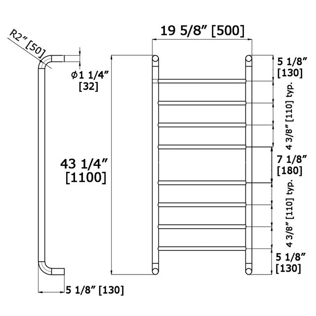 Laloo 8 Bar Towel Ladder 3800R