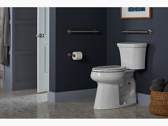 Kohler Highline Toilette allongée en deux pièces de 1,28 gpf, hauteur de siège de 19 po (siège vendu séparément)