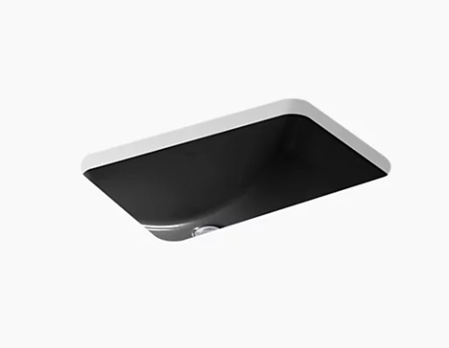 Kohler Ladena 20-7/8" X 14-3/8" X 8-1/8" Undermount Bathroom Sink With Glazed Underside - Black