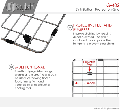 Stylish Kitchen Sink Bottom Protection Grid - Renoz