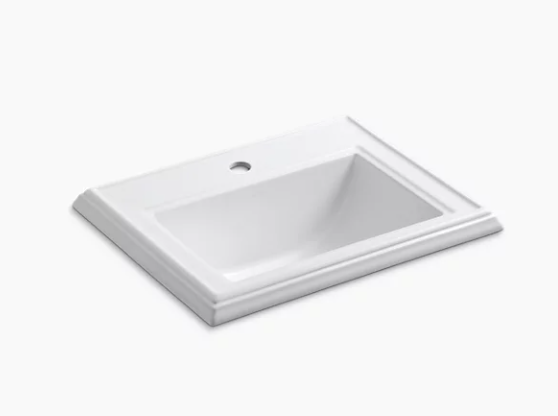 Kohler Memoirs Classic 17" X 10" Classic Drop-In Bathroom Sink With Single Faucet Hole - White