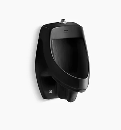 Kohler Dexter Siphon-Jet Wall-Mount 0.5 Or 1.0 Gpf Urinal With Top Spud - Black