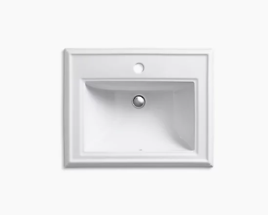 Kohler Memoirs Classic 17" X 10" Classic Drop-In Bathroom Sink With Single Faucet Hole - White