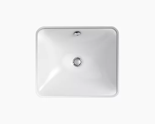 Kohler Iron Plains Drop-In/Undermount Bathroom Sink - White