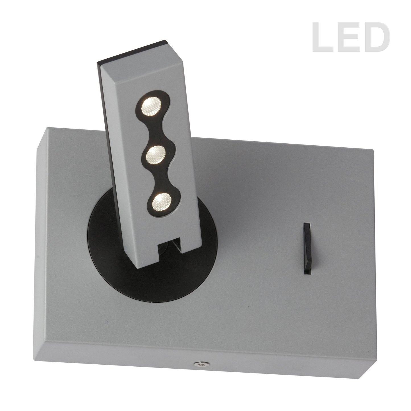 Dainolite Wall Sconce w/LED Reading Lamp, Silver Finish - Renoz