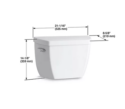 Réservoir de toilette Kohler Highline Classic à hauteur confortable, 1,6 Gpf - Blanc