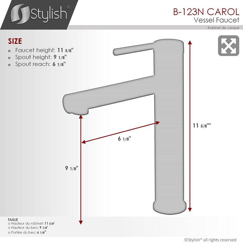 Stylish Stylish Carol Bathroom Faucet Single Handle Matte Black Finish B-123N - Renoz