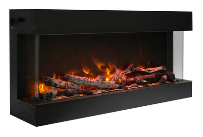 Remii 60-bay-slim – 60″ Wide X 3-7/8″ in Depth – 3 Sided Glass Electric Fireplace