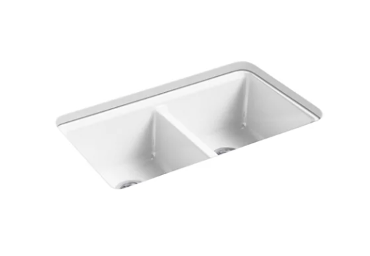 Kohler Riverby 33" Undermount Double-Bowl Workstation Kitchen Sink