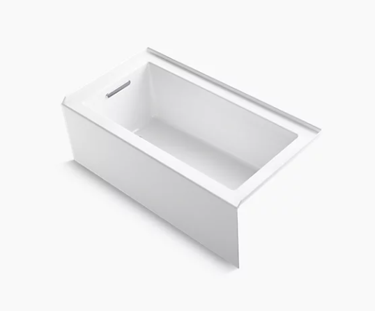 Kohler Underscore Rectangle 60" X 32" Alcove Bath With Integral Apron, Integral Flange, And Left-Hand Drain