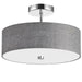 Dainolite 3 Light Incandescent Semi Flush Polished Chrome Finish with Grey Shade - Renoz