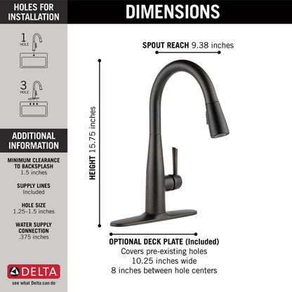 Delta ESSA Single Handle Pull-Down Kitchen Faucet- Venetian Bronze