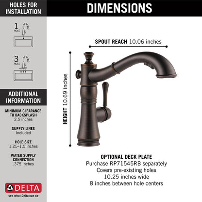 Delta CASSIDY Single Handle Pull-Out Kitchen Faucet- Venetian Bronze