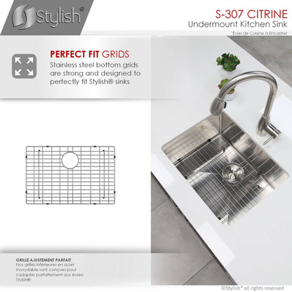 Stylish Citrine 23" x 18" Single Bowl Undermount Stainless Steel Kitchen Sink S-307XG - Renoz