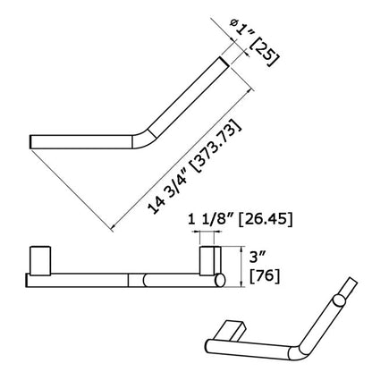 Laloo Angled Grab Bar 6029