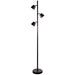 Dainolite 3 Light LED Floor Lamp, Matte Black Finish - Renoz