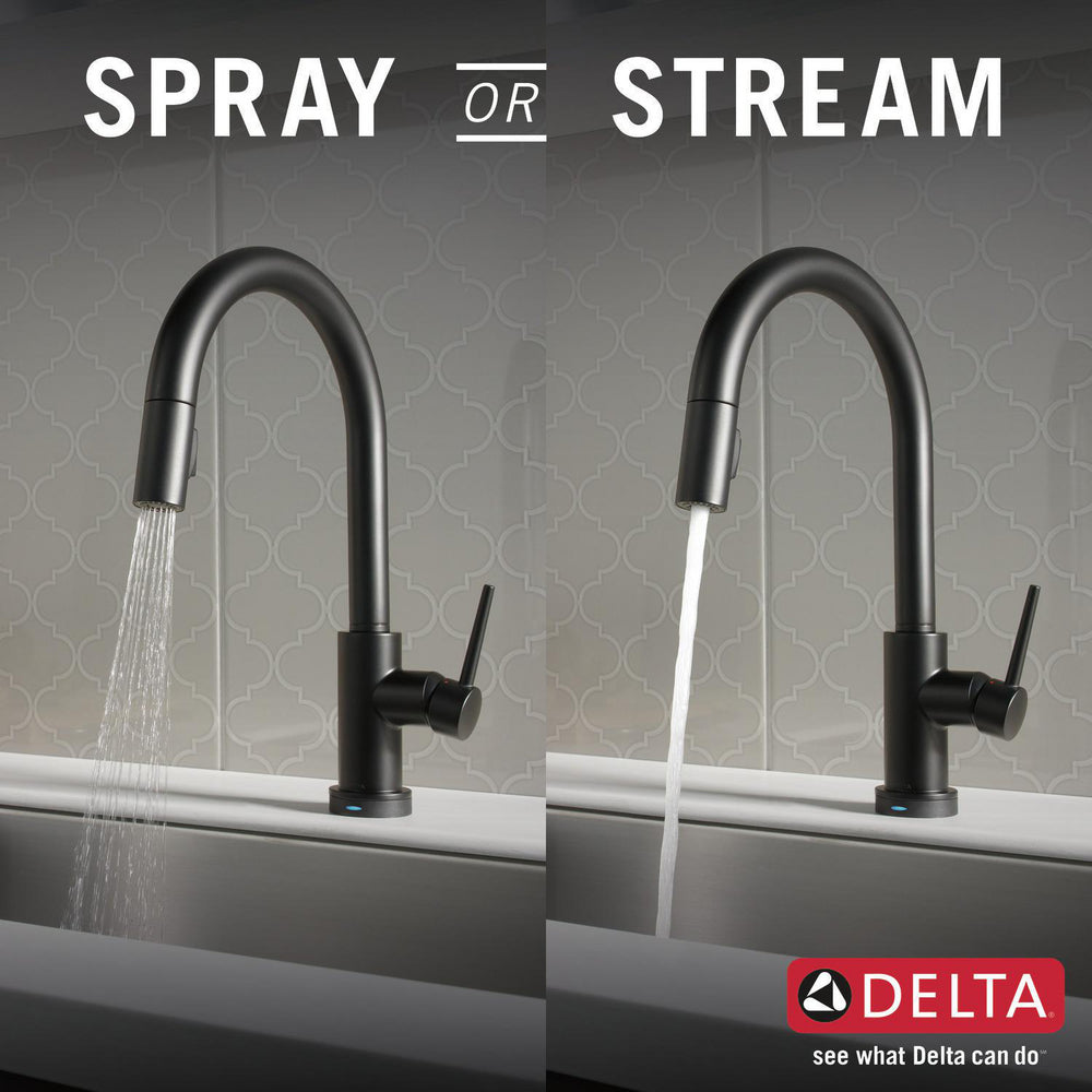 Delta TRINSIC Single Handle Pull-Down Kitchen Faucet with Touch2O Technology- Matte Black