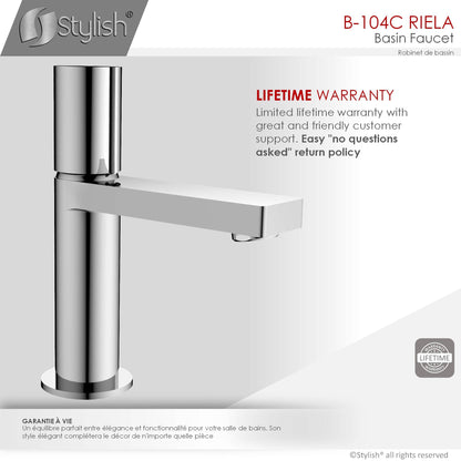 Stylish Riela 7" Single Handle Modern Bathroom Basin Faucet in Polished Chrome Finish B-104C - Renoz