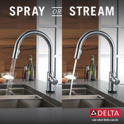 Delta TRINSIC VoiceIQ Single-Handle Pull-Down Kitchen Faucet with Touch2O Technology- Arctic Stainless