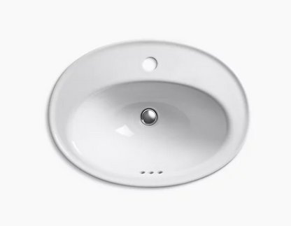 Kohler Serif Drop-In Bathroom Sink With Single Faucet Hole