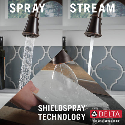 Delta CASSIDY Single Handle Pull-Down Kitchen Faucet with Touch2O and ShieldSpray Technologies- Venetian Bronze