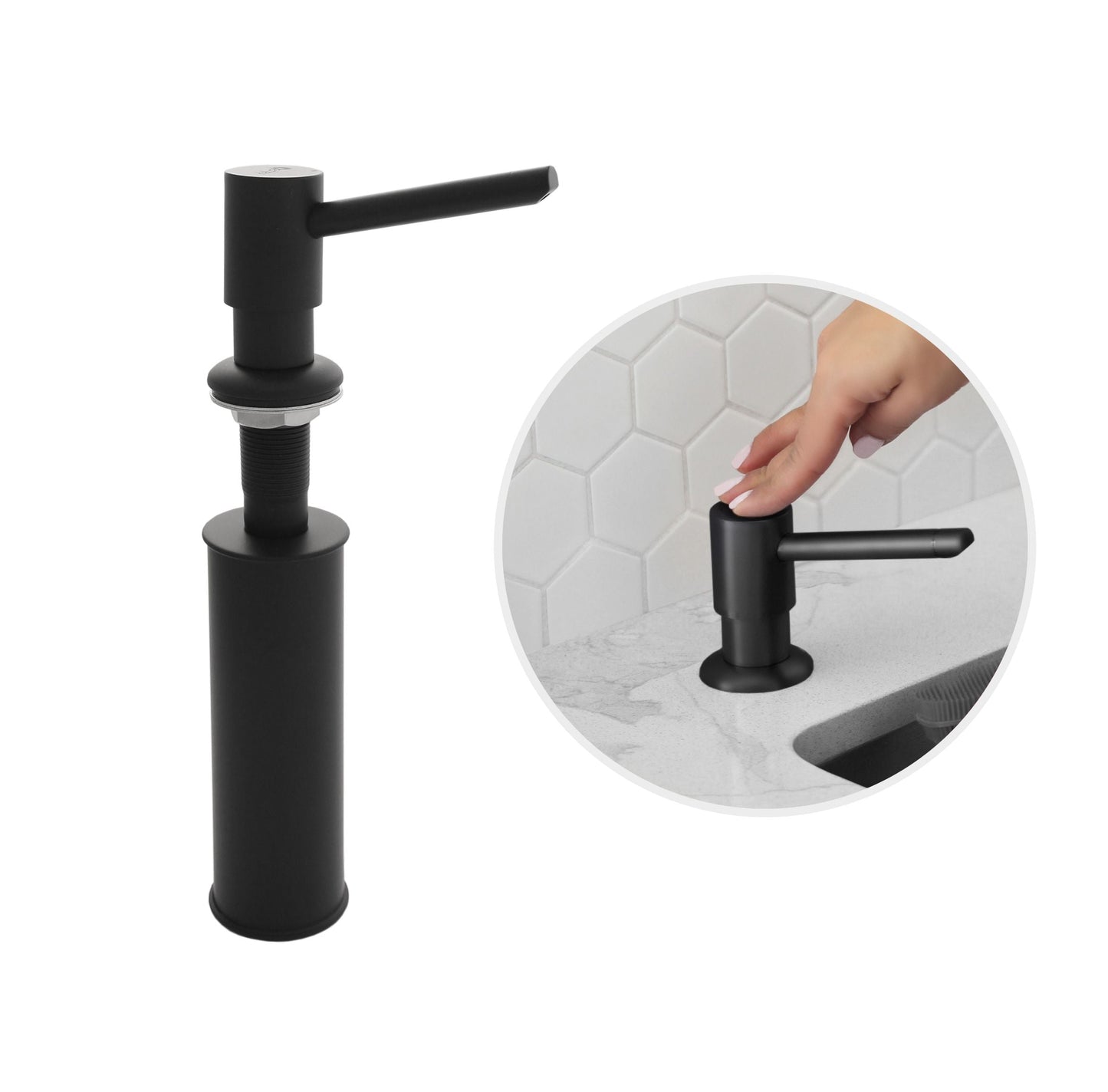 Stylish Stainless Steel Soap Dispenser Pump Liquid Hand Lotion Dispenser Matte Black S-01N - Renoz