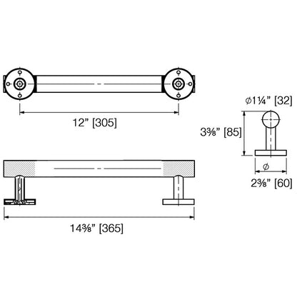 Laloo Safety Knurled Grab Bar Small 7112ADA