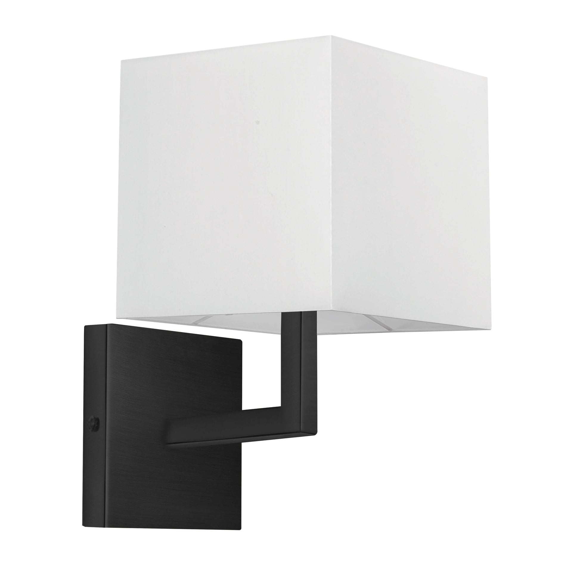 Dainolite 1 Light Incandescent Matte Black Wall Sconce w/ White Shade - Renoz