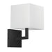 Dainolite 1 Light Incandescent Matte Black Wall Sconce w/ White Shade - Renoz