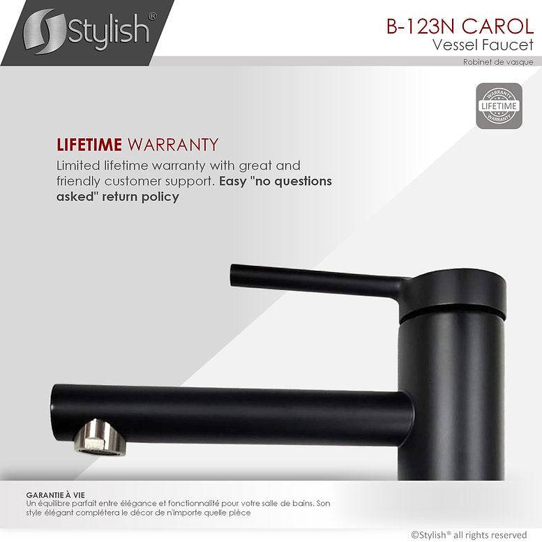 Stylish Stylish Carol Bathroom Faucet Single Handle Matte Black Finish B-123N - Renoz