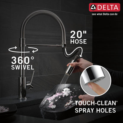 Delta TRINSIC PRO Single Handle Pull-Down Kitchen Faucet With Spring Spout- Chrome