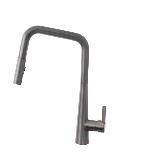 Stylish Turin 17" Kitchen Faucet Single Handle Pull Down Dual Mode Lead Free Gun Metal K-143P - Renoz