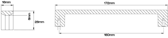 Marathon Hardware Katana Modern Pull 8112