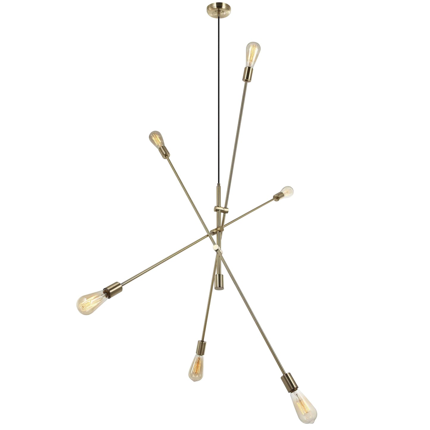 Dainolite 6-Light Incandescent Adjustable Pendant in Aged Brass Finish - Renoz