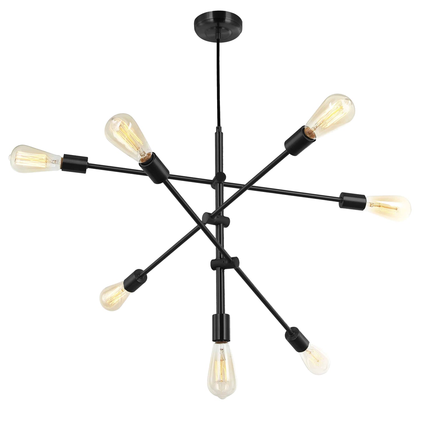 Dainolite 7 Light Pendant Black Finish - Renoz