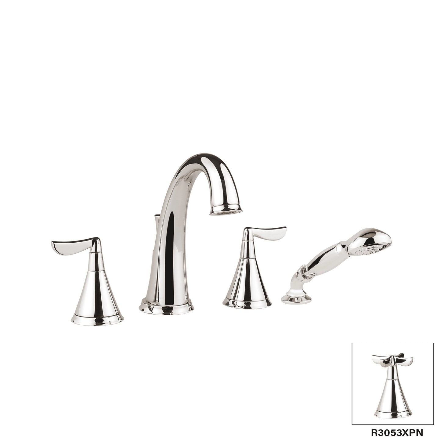 Produits Aquadesign 4 pièces. Support de pont (Manhattan R3053L) - Nickel poli