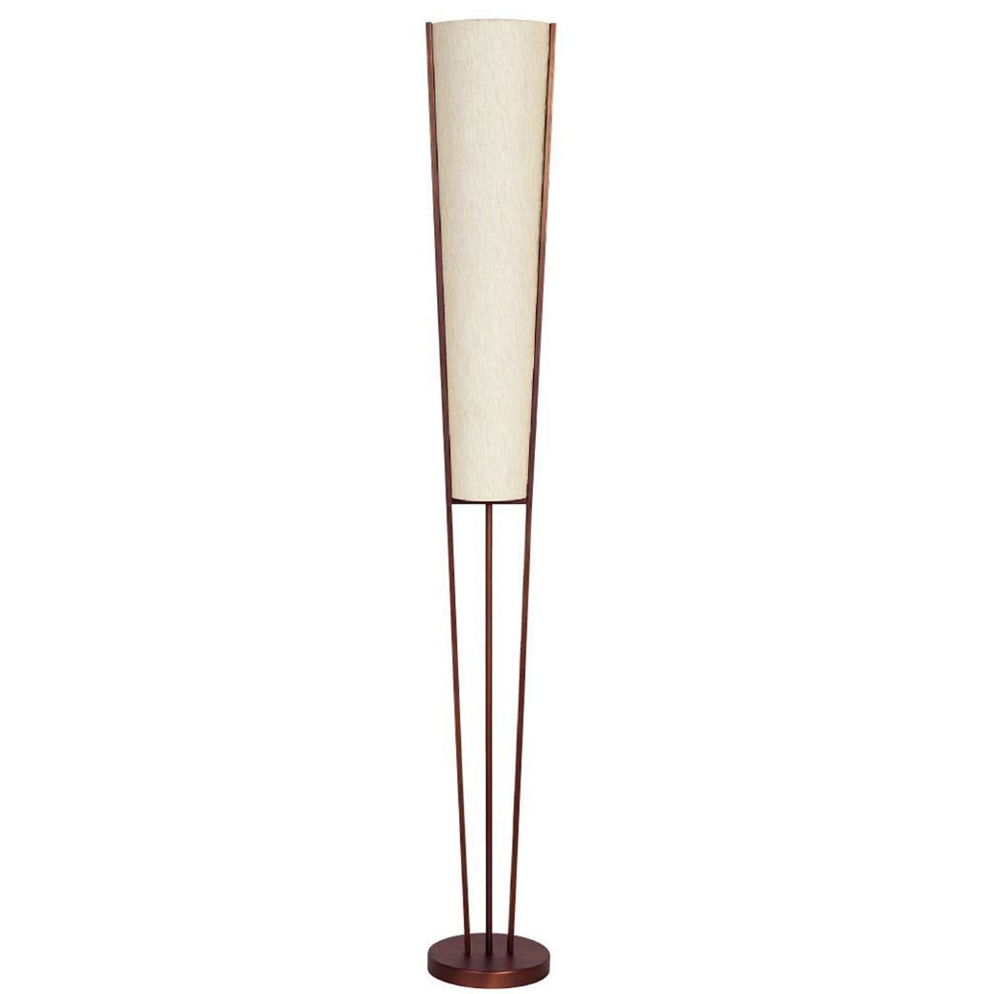 Dainolite 2 Light Floor Lamp, Oil Brushed Bronze, Flax Fabric Shade - Renoz