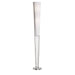 Dainolite 2 Light Floor Lamp, Satin Chrome, White Linen Fabric 790 - Renoz