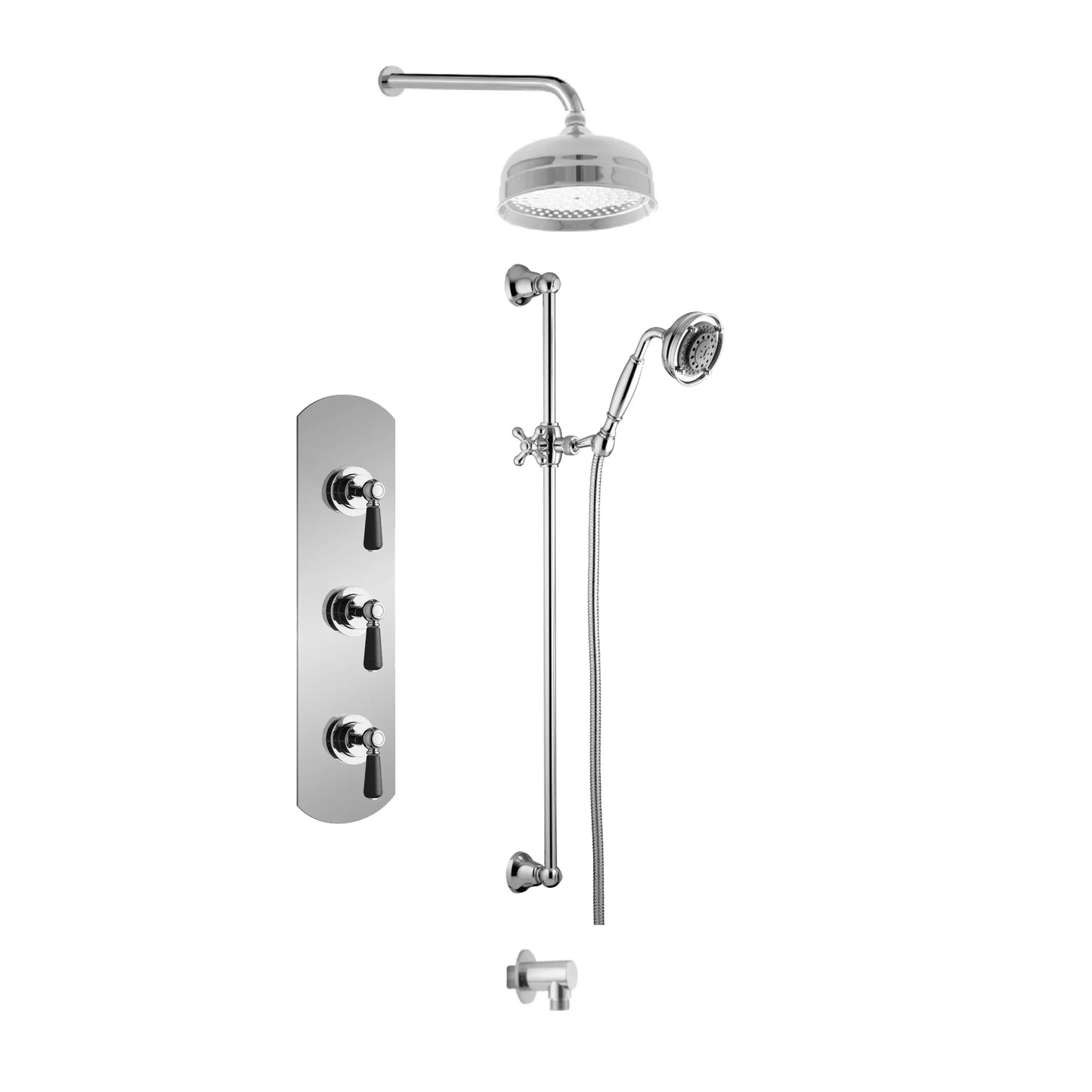 Aquadesign Products Kit de douche (Regent 3711RL) - Chrome avec poignée noire