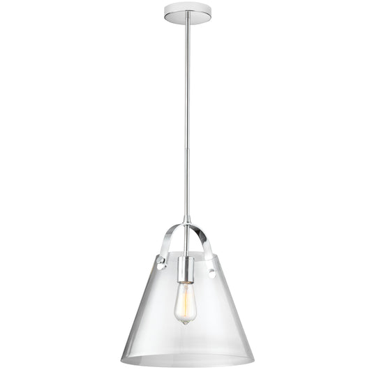 Dainolite 1 Light Incandescent Pendant Polished Chrome with Clear Glass - Renoz