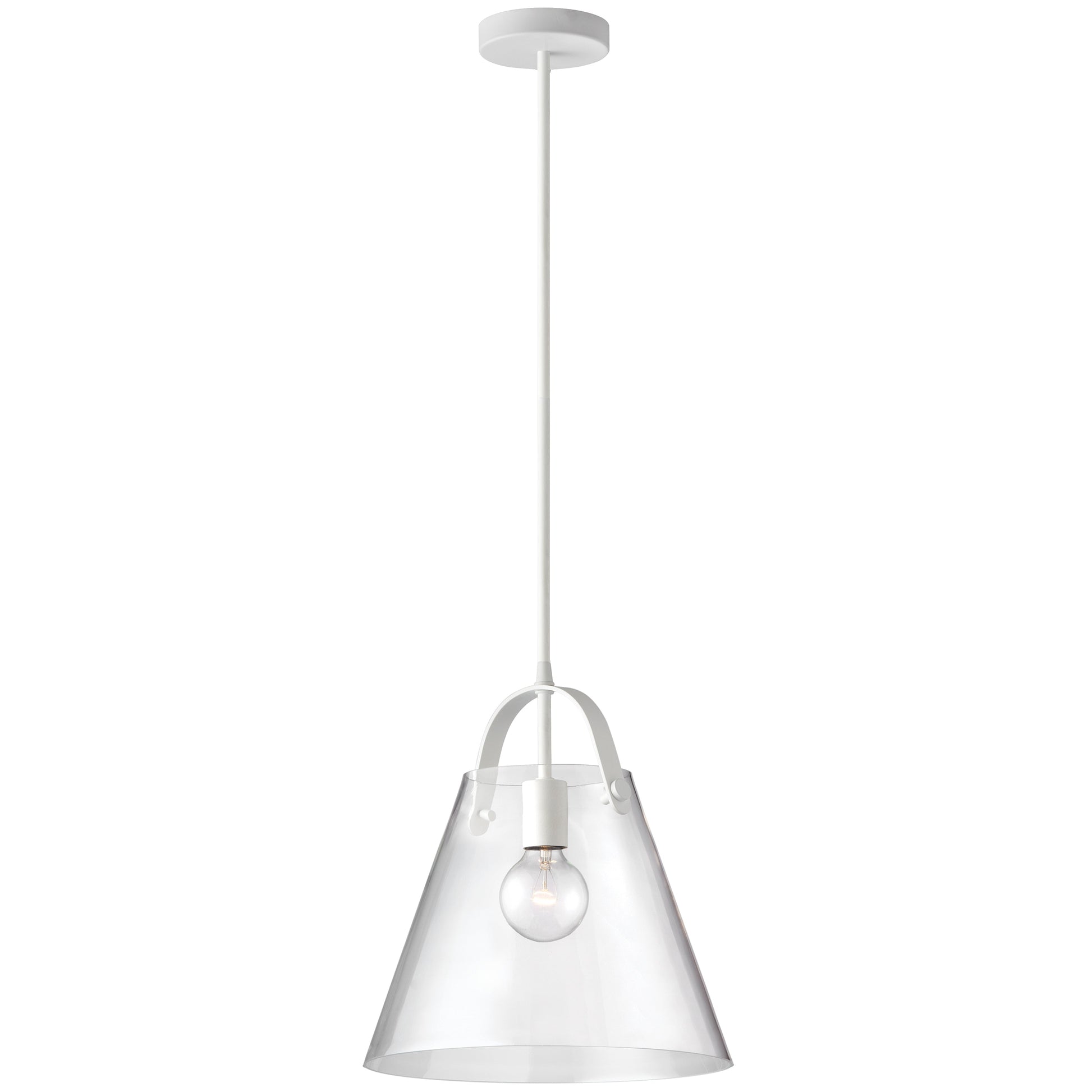 Dainolite 1 Light Incandescent Pendant Matte White Finish with Clear Glass - Renoz